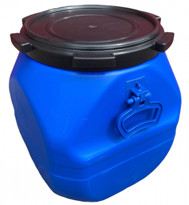 Бидон 40 литров квадратный синий/белый с уплотнителем