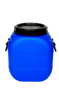 Бидон 51 литр квадратный синий/белый с уплотнителем