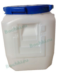 Бидон 55 литров квадратный белый с резиновым уплотнителем