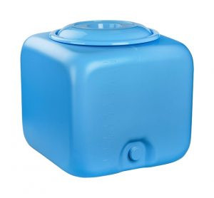 Бак для душа 100 литров квадратный  голубой