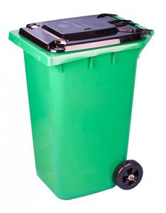 Бак для мусора 240 литров на колесах зеленый