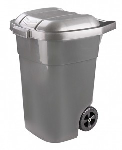 Бак для мусора 65 литров на колесах серый